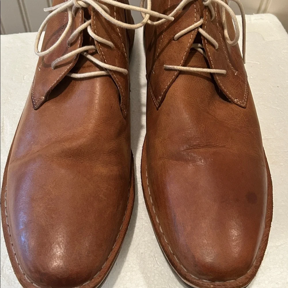 Steve Madden Leather Chukka LaceUp ankle bootie shoes men’s size 16 camel brown